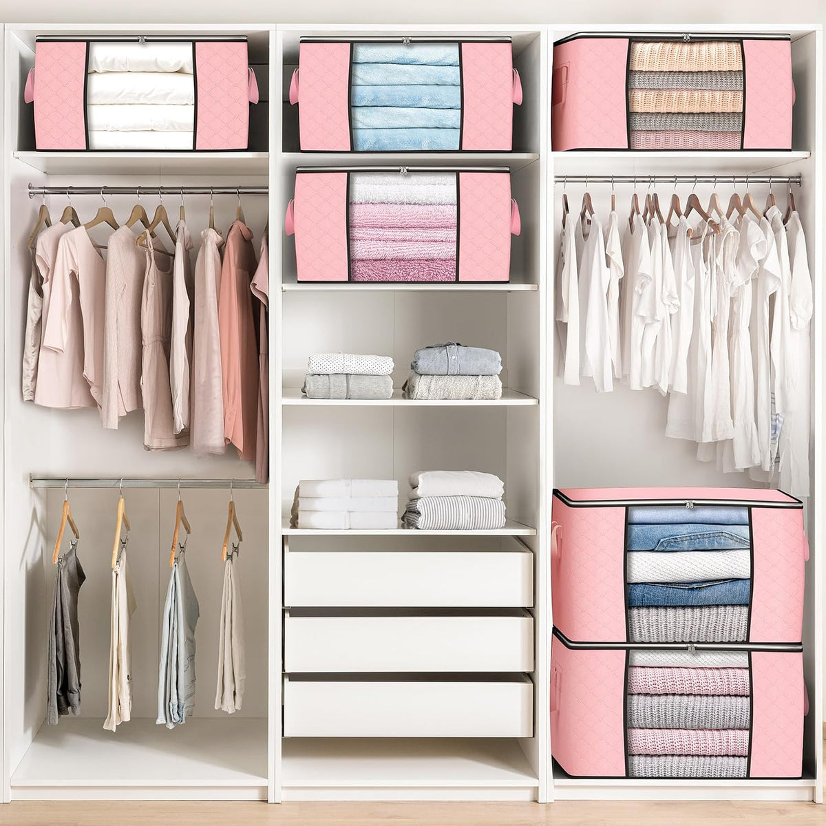 90L Large Storage Bags, Clothes Storage Bins Closet Organizers