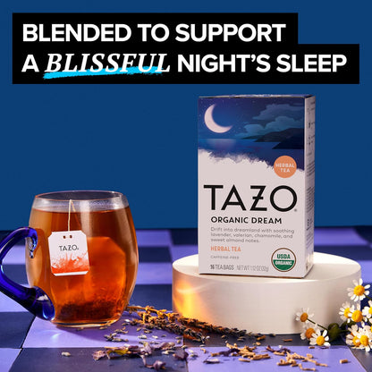 TAZO Organic DREAM Herbal Tea Bags, 96 Total Tea Bags (16ct - Pack of 6)