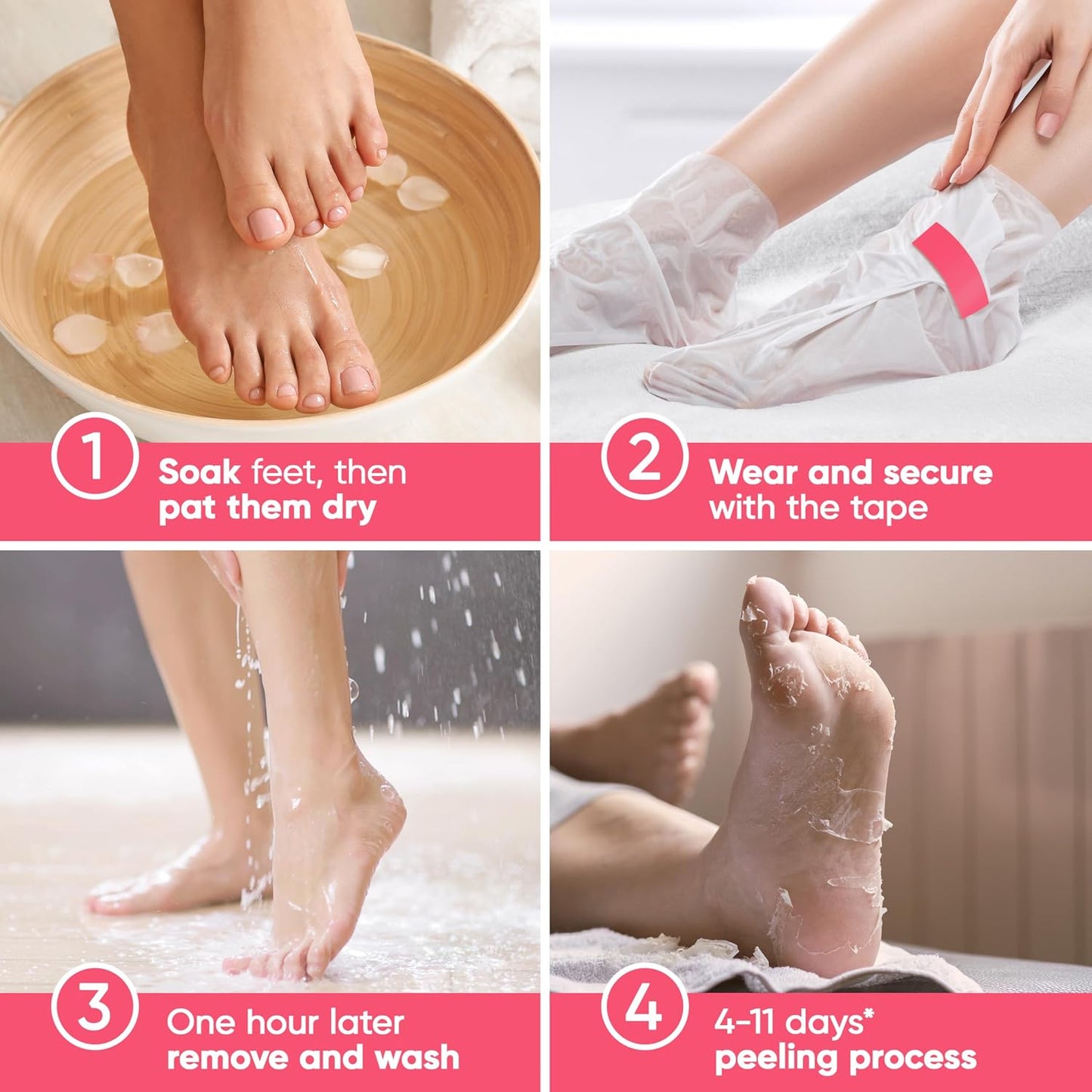 CÉLOR Foot Peeling Mask for Dry Cracked Feet | Foot Mask to Exfoliate Rough, Cracked, Dry Feet, Calluses for Soft Baby Feet Results | Made with Aloe Vera Extract for Women & Men (2 Pairs) | Lavender