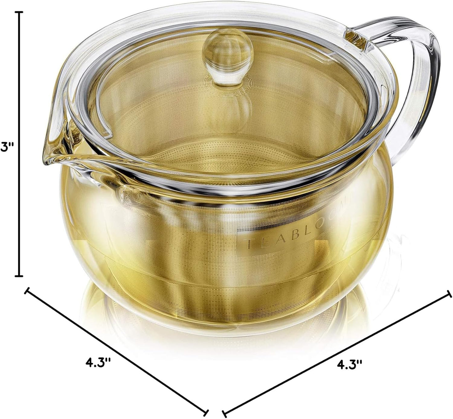 Teabloom Kyoto 2-in-1 Tea Kettle and Tea Maker – Glass Teapot with Removable Loose Tea Infuser – Tea Connoisseur's Choice