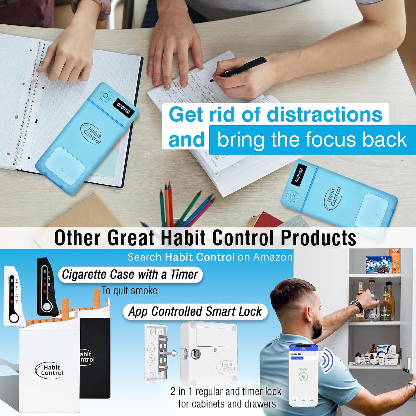 Cell Phone Lock Box with Timer for Self-Discipline, Portable Time Lock Box Suitable for iPhone and Android Smartphones, Phone Jail Box with Timer to Reduce Screen Time, Mindfulness Gift