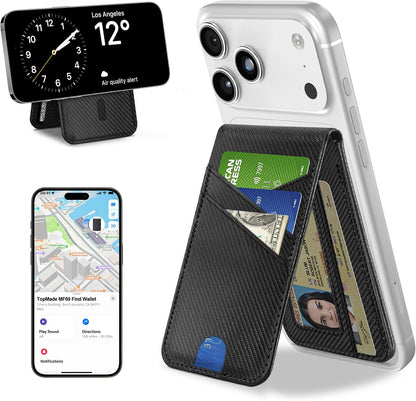TopMade Magnetic Wallet Stand Tracker for Magsafe (iOS Only), Black