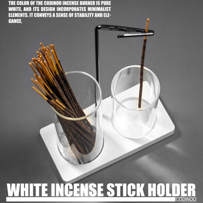 2 in 1 Incense Burner Holder for Sticks,Glass Incense Holder with Storage,Upside Down Incense Holder for Sticks with Glass Ash Catcher for Meditation Yoga Spa Room Home Decor[Full Black]