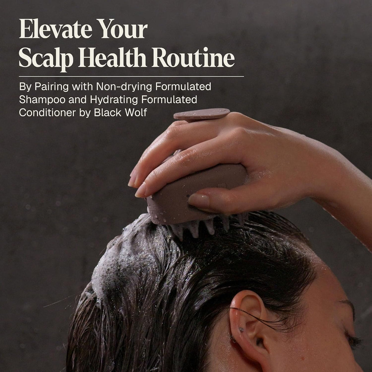 Black Wolf Sonic Scalp Scrubber - Rechargeable Hair & Scalp Scrub Brush
