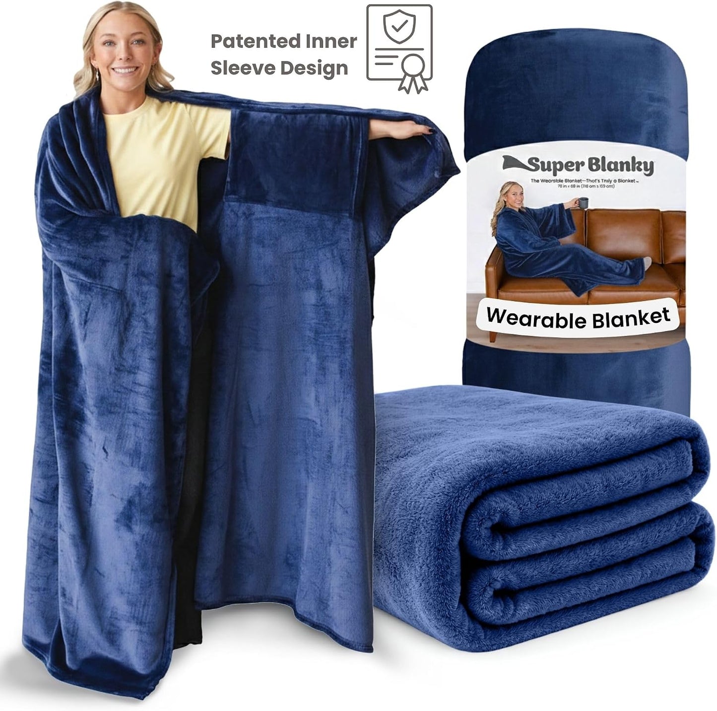 Super Blanky Wearable Blankets for Women & Men, Graduation Day Gift for Her, Cozy Gifts for Women, Wife Birthday Gifts Ideas