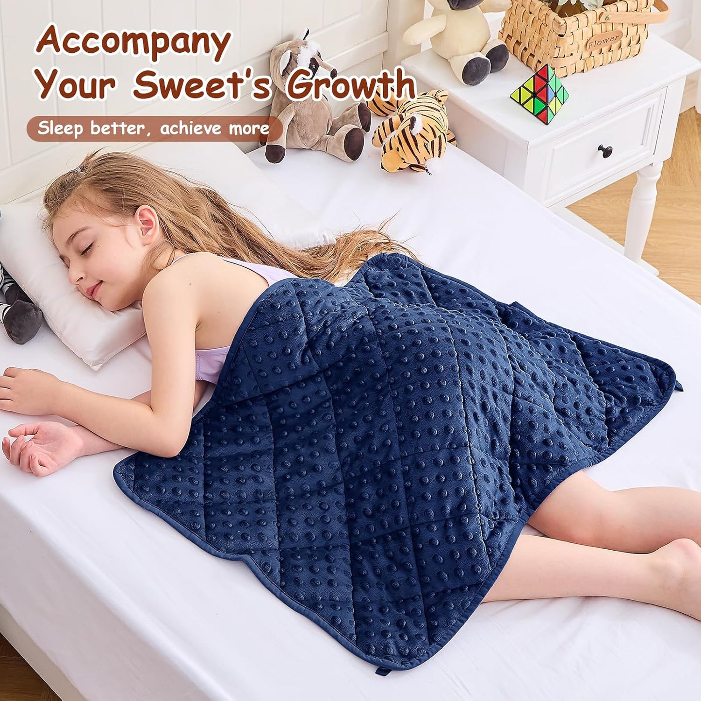 yescool Weighted Lap Pad 2 lb Blue Small Lap Blanket, Weighted Lap Blanket Cooling Heating Weighted Throw Blankets, Minky Blankets Gifts for Travel Outdoor Indoor, 20 * 30in