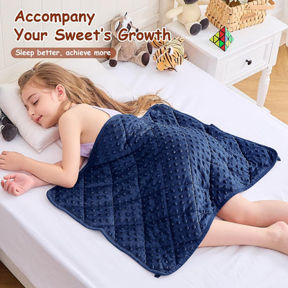 yescool Weighted Lap Pad 2 lb Blue Small Lap Blanket, Weighted Lap Blanket Cooling Heating Weighted Throw Blankets, Minky Blankets Gifts for Travel Outdoor Indoor, 20 * 30in