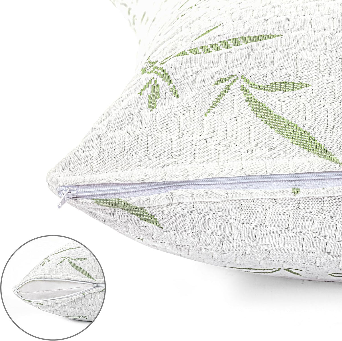 Bamboo Viscose Waterproof Pillow Protectors Queen Size, Pack of 2