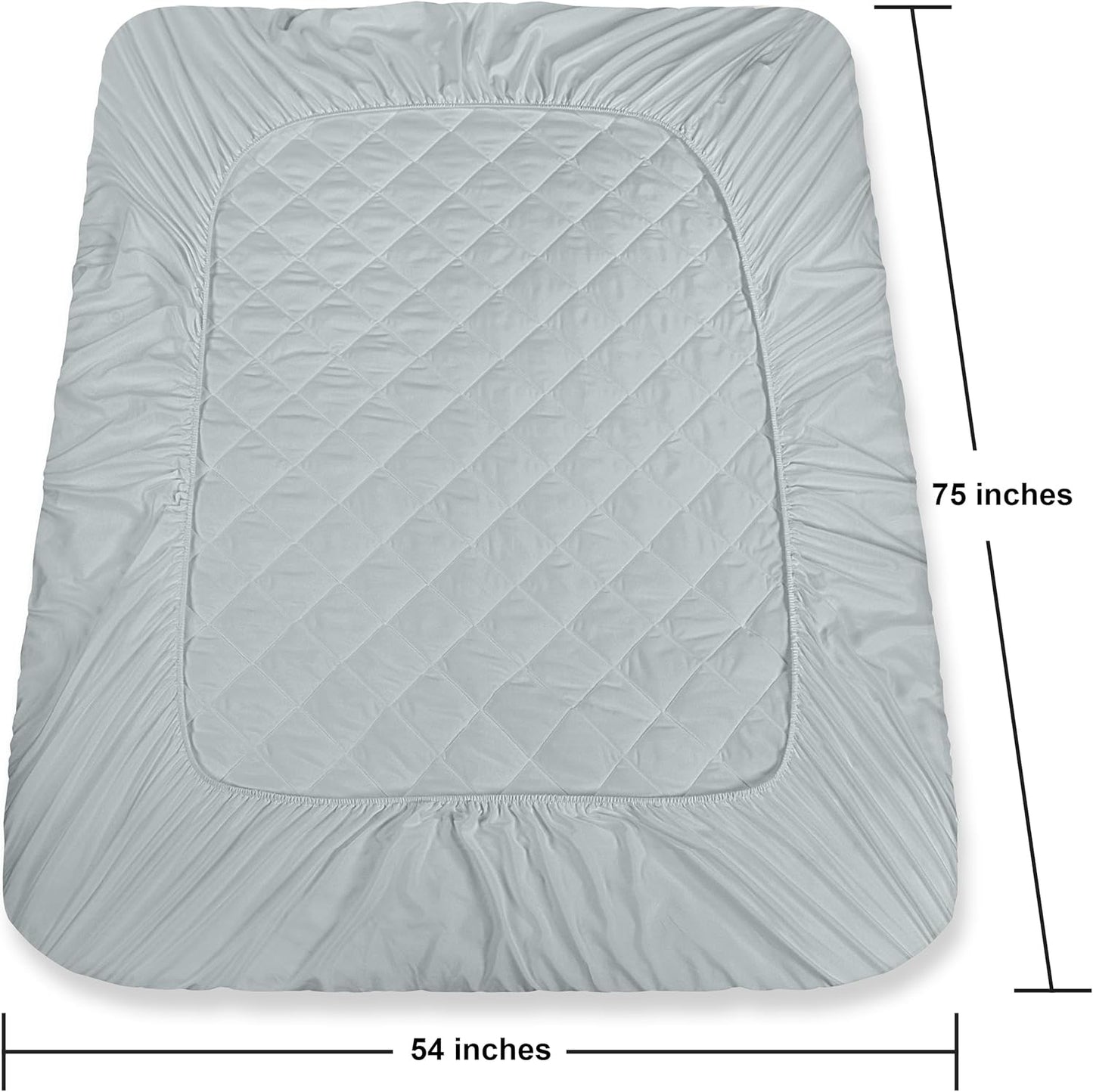 Quilted Fitted Mattress Pad, Queen Mattress Protector Topper with Deep Pocket Stretches up to 16 Inches, Machine Washable Mattress Cover by Utopia Bedding (White)