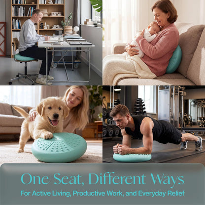 Tumaz Wobble Cushion - Wiggle Seat to Improve Sitting Posture & Stay Focused for Sensory Kids, Balance Disc to Core Strength & Flexible Seating [Extra Thick Balance Board, Pump Included Wobble Board]