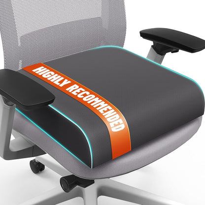 SweetSlubr Seat Cushion for Tailbone Pain Relief, Office Chair Cushion, Chair Pad, Memory Foam Large Cushion with Non-Slip Cover for Soft Support at Office Chair, Car Seat, Airplane, Black/Large