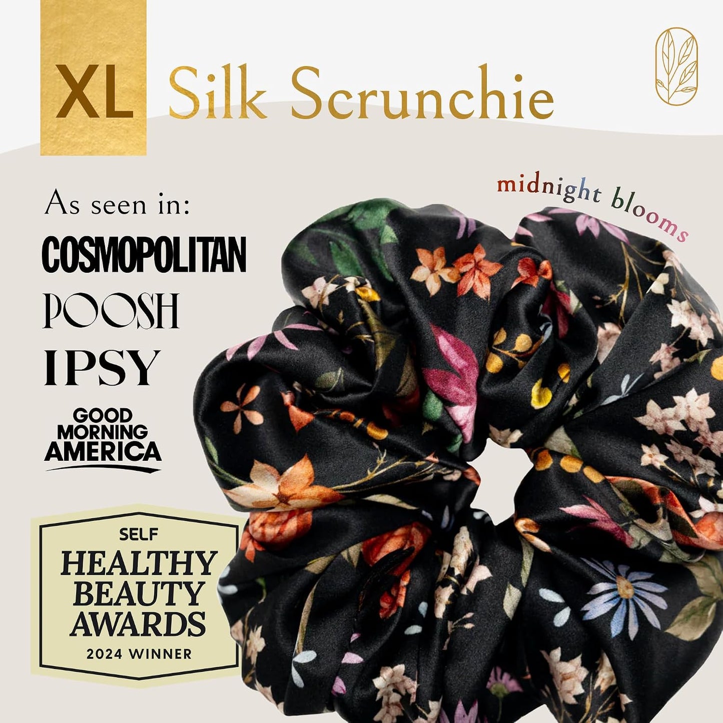 Silk Scrunchies for Women Ponytail Holders – Oversized Mulberry Silk Scrunchies – Extra Large No Damage Hair Ties for Curly, Thick, and Thin - Hair Accessories for Women – Black, XL By Curlfriend