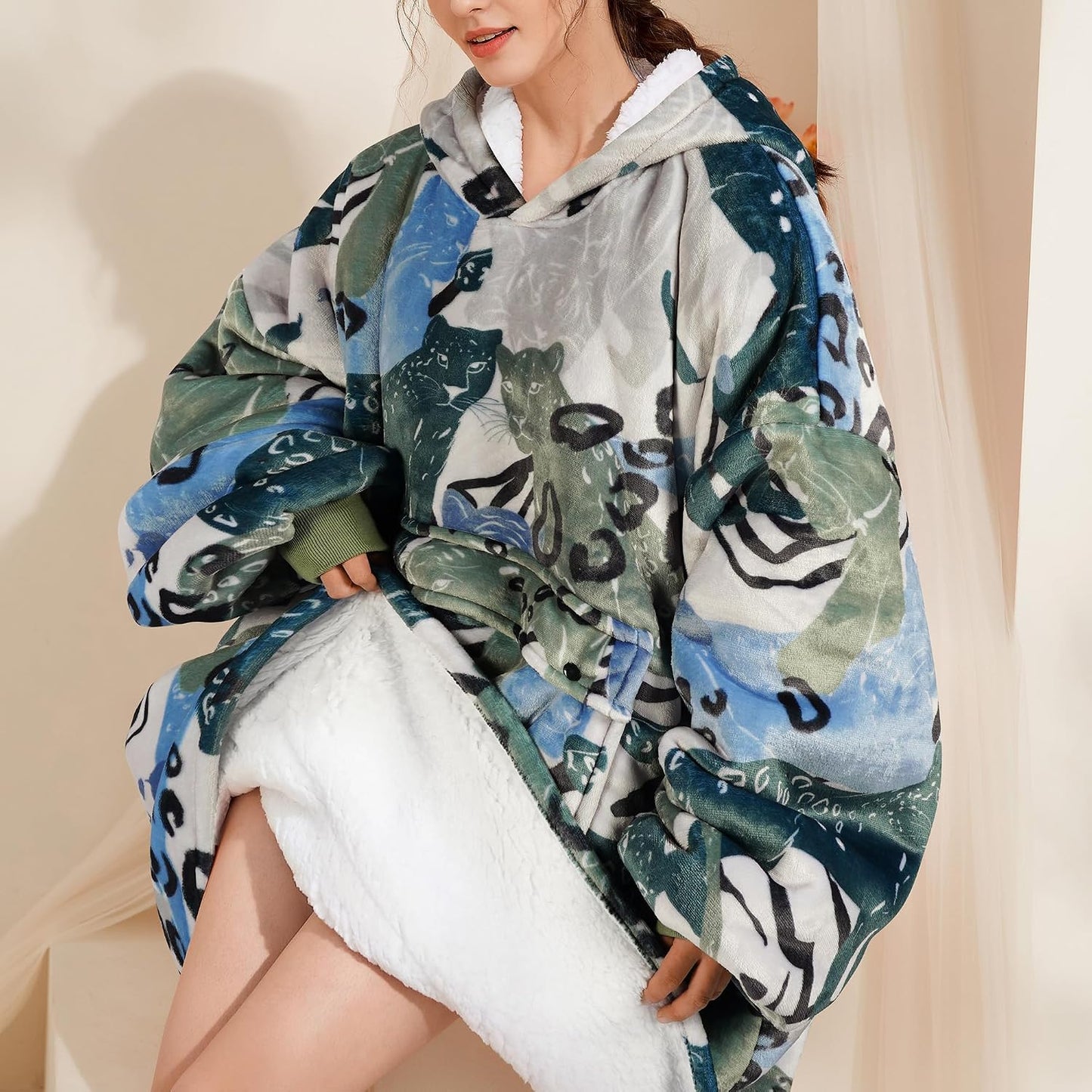 Narecte Cozy Oversized Blanket Hoodie Wearable Blanket Adults Soft Hooded Blanket Hoodie Birthday Gifts for Women Christmas - Colors A