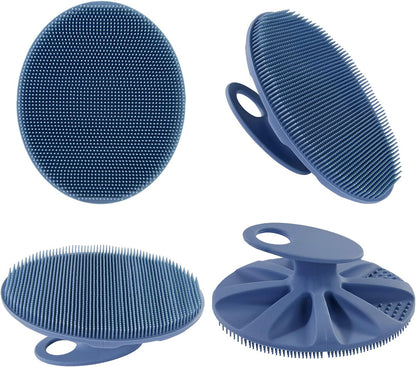 INNERNEED Soft Silicone Body Cleansing Brush Shower Scrubber, Gentle Exfoliating and Massage for All Kinds of Skin (Dark Green)