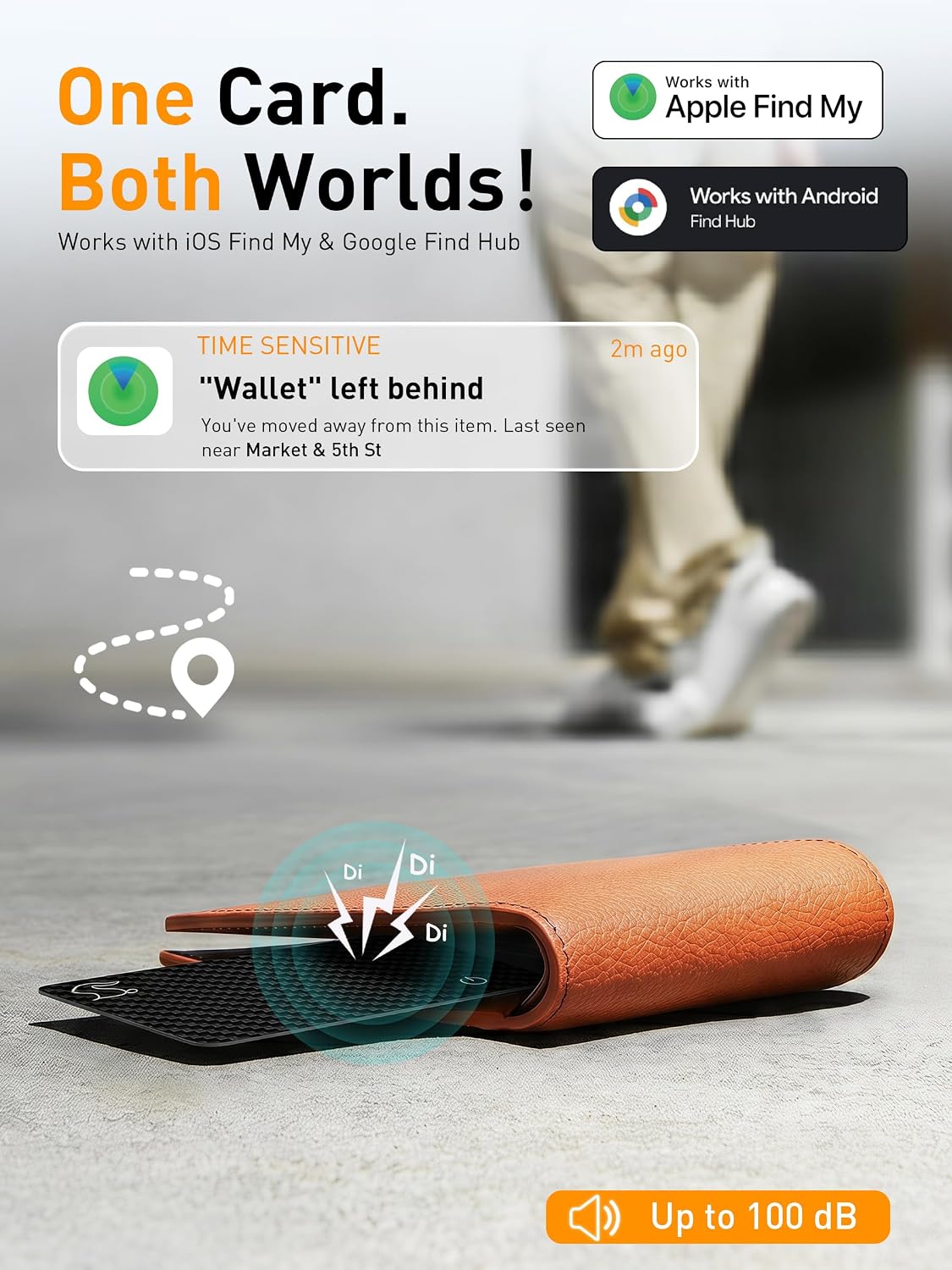 MFi Certified Wallet Tracker Card with Card Holder,Rechargeable Android & iOS Item Finder for Wallets Passport Luggage,Compatible with iOS Find My & Google Find Hub,Ultra Slim