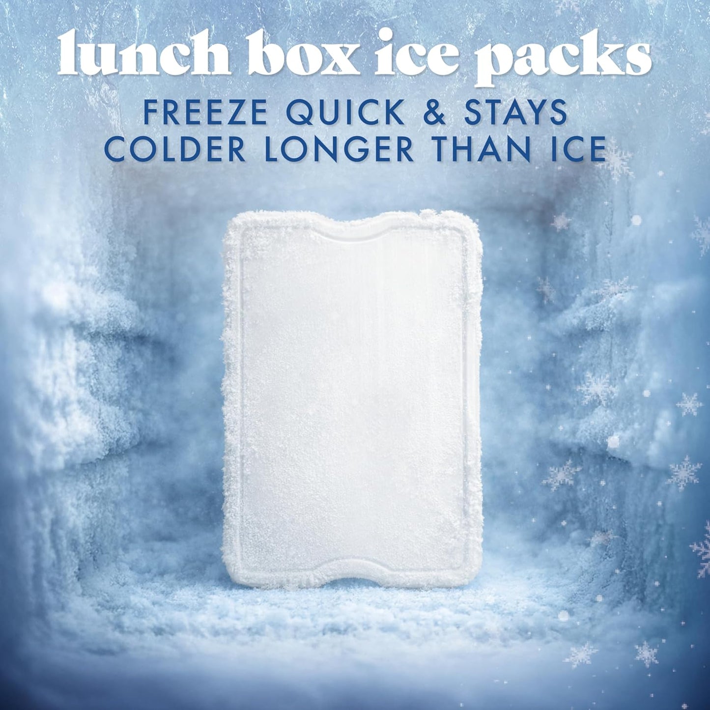 Cool Coolers by Fit & Fresh 4 Pack XL Slim Ice Packs, Quick Freeze Space Saving Reusable Ice Packs for Lunch Boxes or Coolers