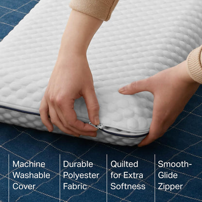 Weekender Cooling Gel Memory Foam Pillow for Sleeping – King Size, Ventilated Cooling Pillow for Side & Back Sleepers, Neck & Shoulder Support, Medium Firm, Washable Cover