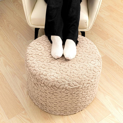 Round Pouf Ottoman 20 x 20 x 14 Inches Boho Poof Home Decor Floor Pouffe Ottoman Foot Rest for Couch Sofa Bean Bag Chairs Living Room Bedroom (Green)