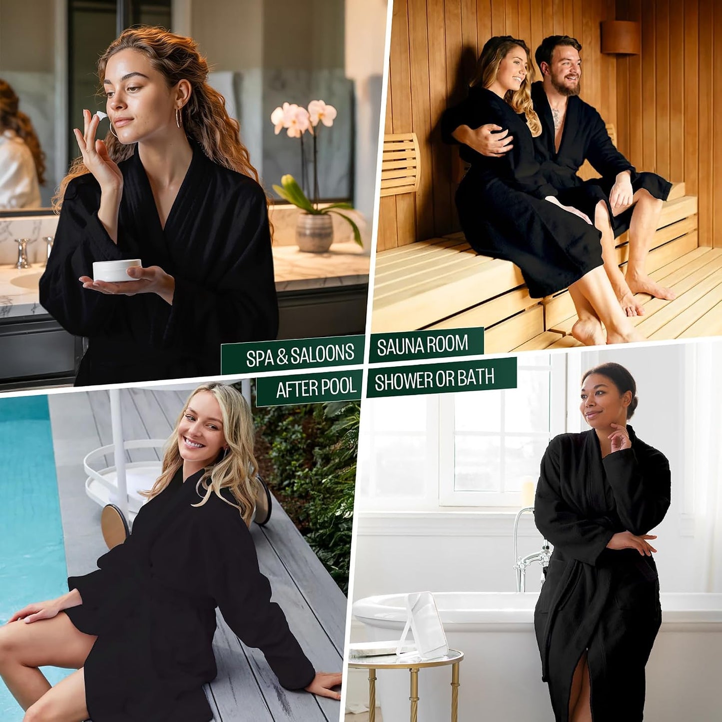 Pearl Linens Cotton Terry Shawl Collar Bathrobe - Soft, Lightweight & Absorbent Unisex Spa Robe for Women & Men - 1 Piece