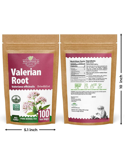100 Bags Valerian Root Tea (Valeriana officinalis) - 100 Count 1.5g Te De Valeriana Herb