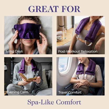 Victoria's Lavender Luxury Lavender Neck Wrap, Microwavable Neck Heating Pad, Aromatherapy Wrap for Men & Women, Filled with Lavender Buds & Flax Seed, Relaxing Spa Gift