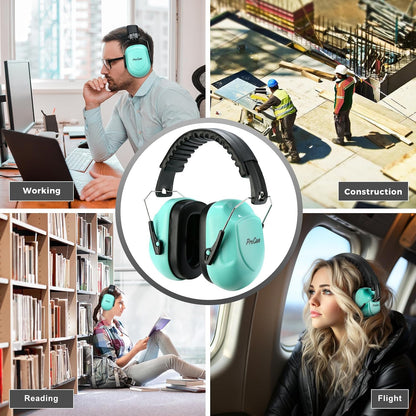 ProCase NRR 28dB Noise Reduction Ear Muffs, Foldable Adjustable Passive Noise Cancelling Headphones for Adults Kids Autism, Hearing Protection for Shooting, Construction, Mowing, Studying -Black - Colors A