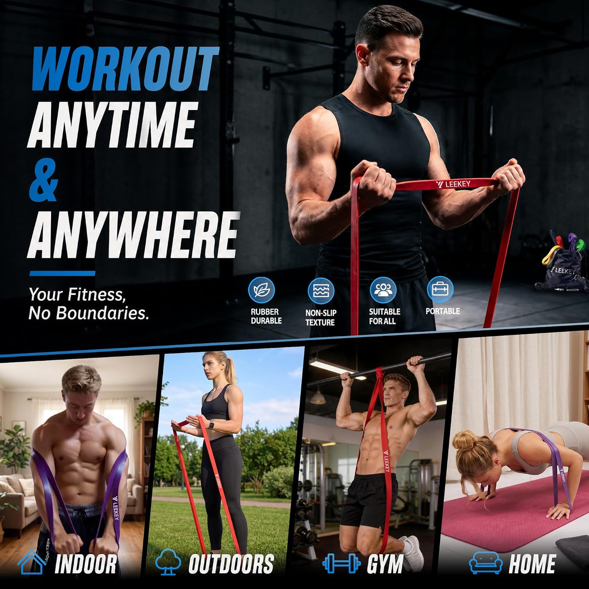 Resistance Bands for Pull Up Assist, Stretch Bands & Exercise Workout Set