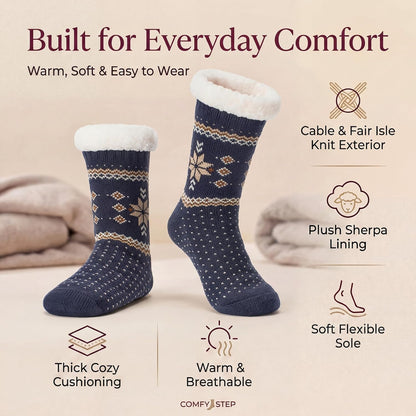 Cozylook Fuzzy Slipper Socks for Women with Grips Warm Cozy Soft Non-Slip Winter Socks Cozy Gift Idea