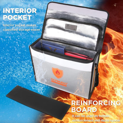 Large Fireproof Bag for Documents, Fire Safe Box for 3-Ring Binders
