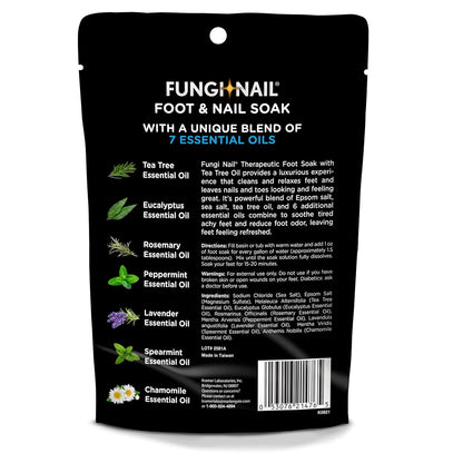 Fungi-Nail Foot & Nail Soak with Tea Tree Oil, 1 Pound, Moisturize, Reduce Foot Odor, & Soothe Aching Feet, Therapeutic Blend of Rich Mineral Epsom Salt, Pure Sea Salt, and 7 Essential Oils