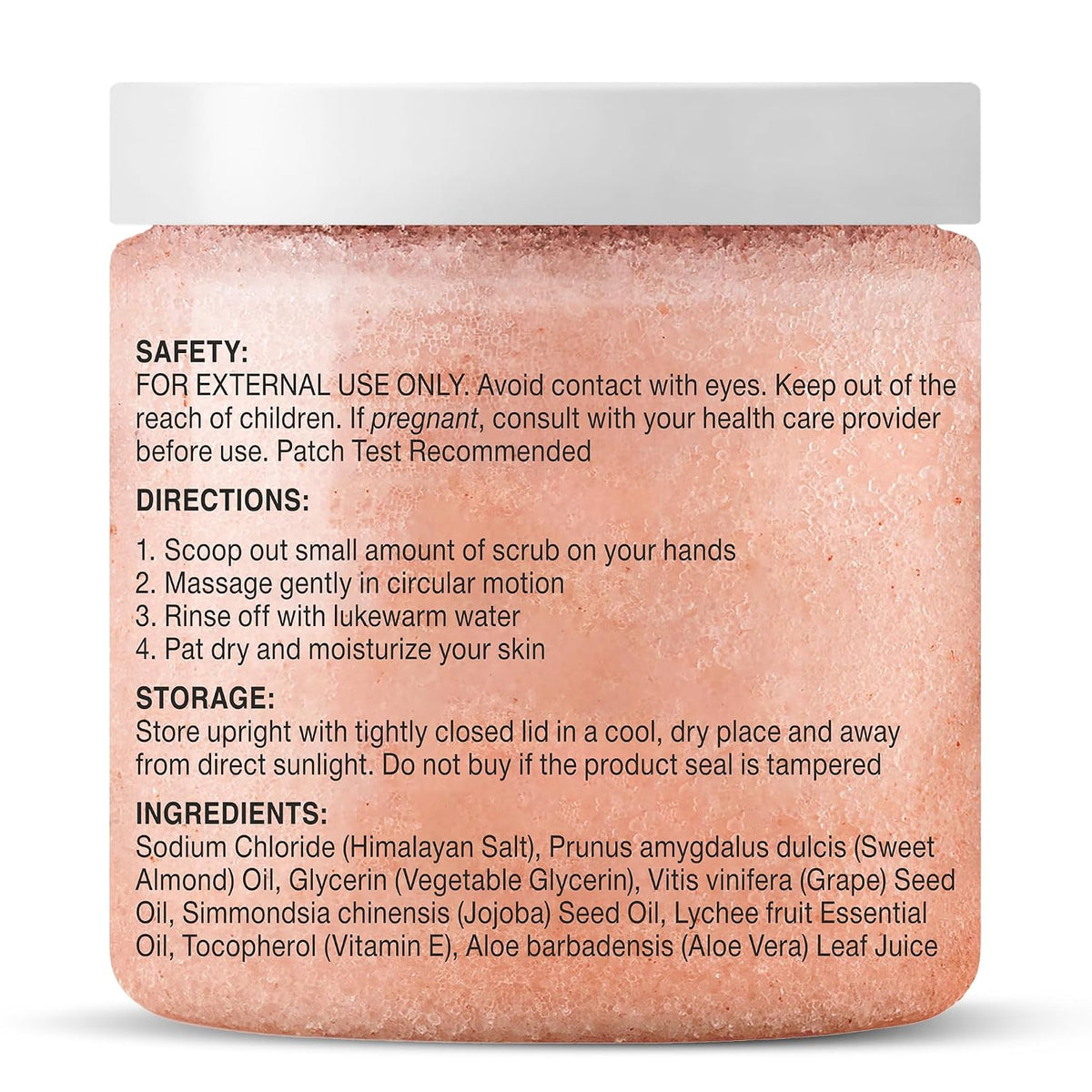 Majestic Pure Himalayan Salt Body Scrub, Lychee Oil Exfoliant, 10 Oz