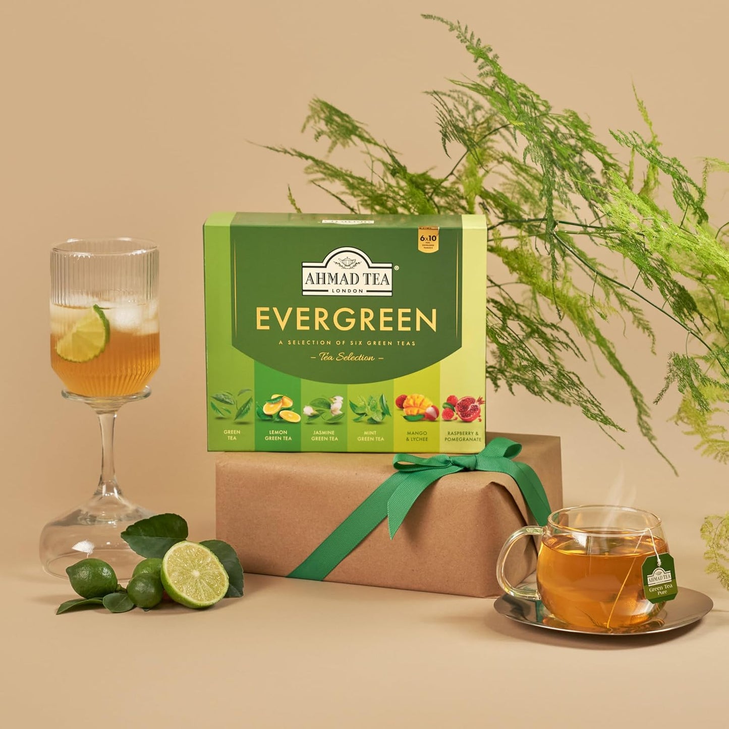 Ahmad Tea Variety Gift Box, 60 Foil Enveloped Teabags, Twelve Teas, 1 Count