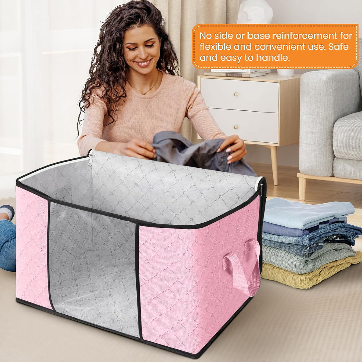 Fab totes Storage Bags for Clothes Blanket Storage Bins with Lids