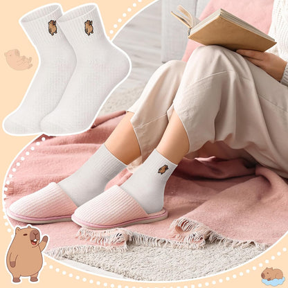 Eurzom 10 Pairs Socks Womens Crew Elastic Ankle Length Cotton Socks Aesthetic Cute Lightweight Low Cut Gifts for Women - Colors A