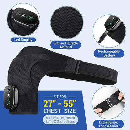 ERHIVORA Shoulder Heating Pad with Massage, FSA Eligible Items List, Heated Shoulder Wrap for Pain Cordless, HSA Approved Products Only