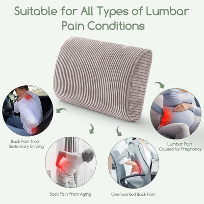 HIGOGOGO Lumbar Support Pillow for Recliner Chair/Accent Chair/Couch, Memory Foam Back Support Cushion for Elderly, Recliner Cushions for Back Rest, Pain Relief, Reading, Washable Cover, Dark Grey