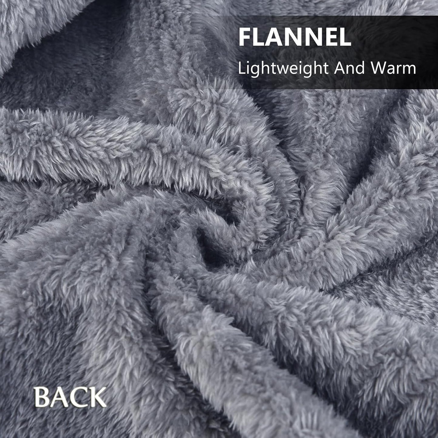 forestfish Fleece Wearable Blanket, Plaid Lap Blanket Comfy Poncho Throw with Buttons for Bed Sofa Office, Grey-White