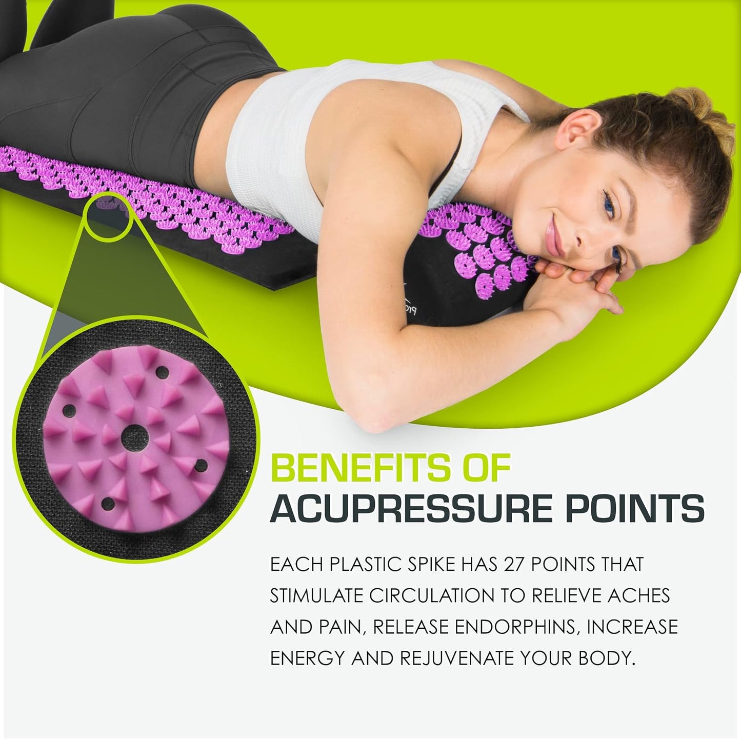 ProsourceFit Acupressure Mat and Pillow Set for Back/Neck Pain Relief and Muscle Relaxation