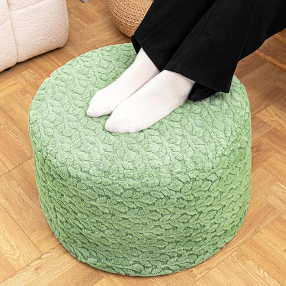 Round Pouf Ottoman 20 x 20 x 14 Inches Boho Poof Home Decor Floor Pouffe Ottoman Foot Rest for Couch Sofa Bean Bag Chairs Living Room Bedroom (Green)