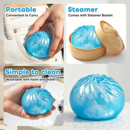 4Pcs Glitter Slow Rebound Stress Balls, Soft Squeeze Tactile Balls for Anxiety Relief, Portable Desk Decor & Gift for Adults