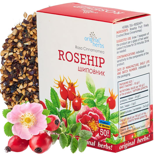 Rosehip Herbal Tea (Rosa Cinnamomea) - Wild Crafted Original Herbs Tea 50g | High Vitamin C Fruit Tea for Immune Support and Relaxation