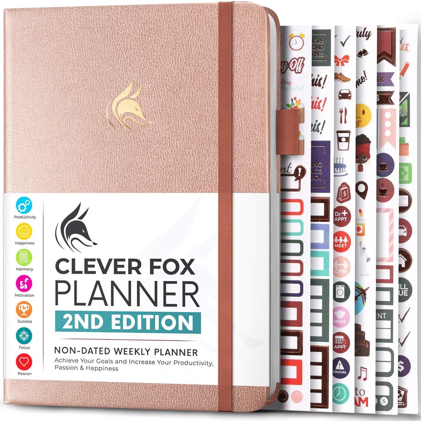 Clever Fox Planner 2nd Edition – Colorful Weekly & Monthly Goal Planner, Time Management & Productivity Organizer, Undated, A5 (Dark Teal)