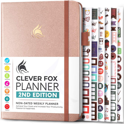 Clever Fox Planner 2nd Edition – Colorful Weekly & Monthly Goal Planner, Time Management & Productivity Organizer, Undated, A5 (Dark Teal)