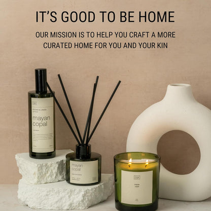 Craft & Kin Premium Santal Woods Reed Diffuser with Dried Flowers – 5 oz Essential Oil Diffuser for Home & Bathroom – Long-Lasting Fragrance Diffuser Sticks – Room Decor Air Freshener