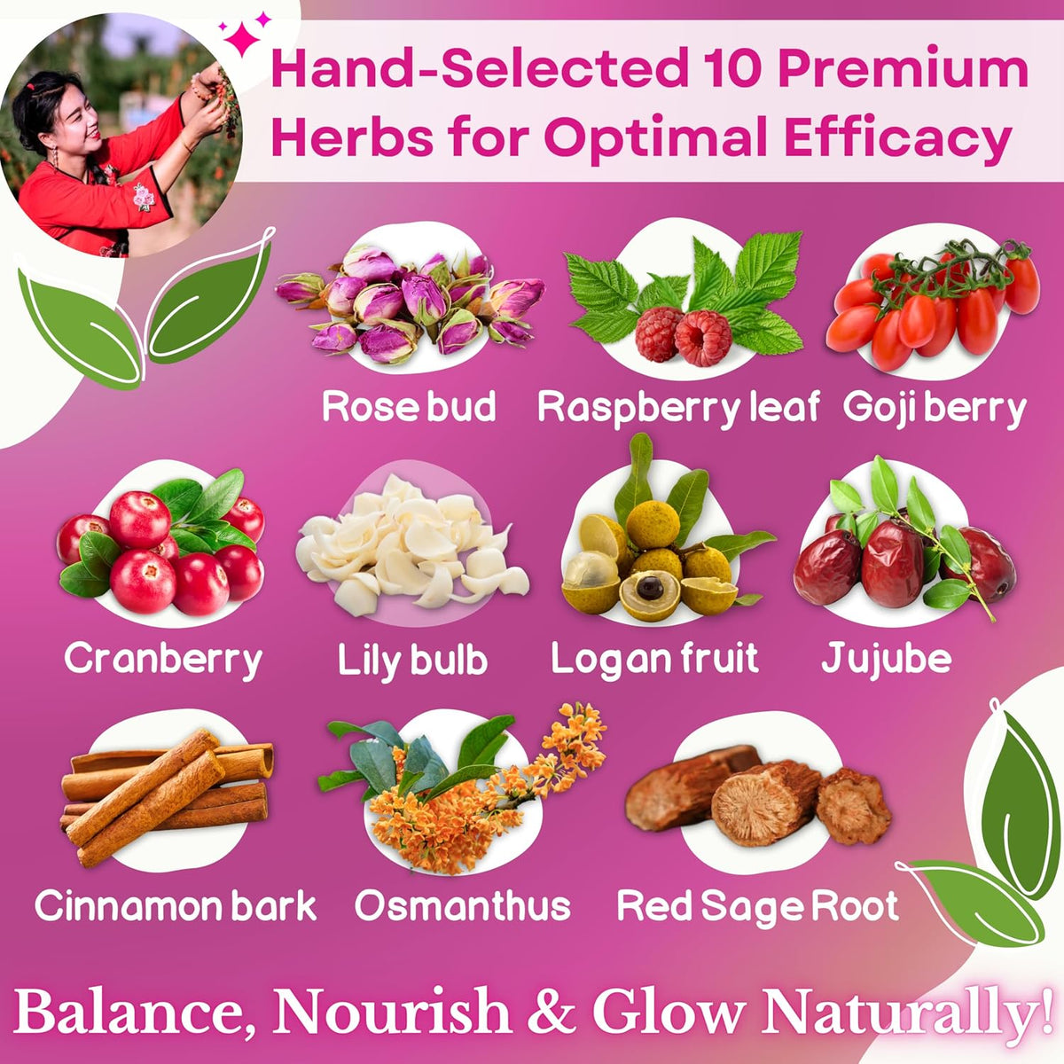 Dr. Lu's Happy Girl Tea | 100% Natural Herbal Tea for Hormone Balance, Menstrual, PMS, PCOS & Menopause | Antioxidant & Anti-Aging Rose Tea with Raspberry Leaf, Cranberries, Goji Berries & More