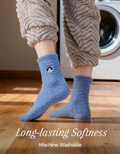 TEHOOK Warm & Cozy Gifts for Women, Fluffy Fuzzy Plush Sleeping Slipper Socks - Soft Warm Fabric