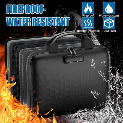 Fireproof Binder Organizer with 20 Pack Binder Pockets & Lock,Black