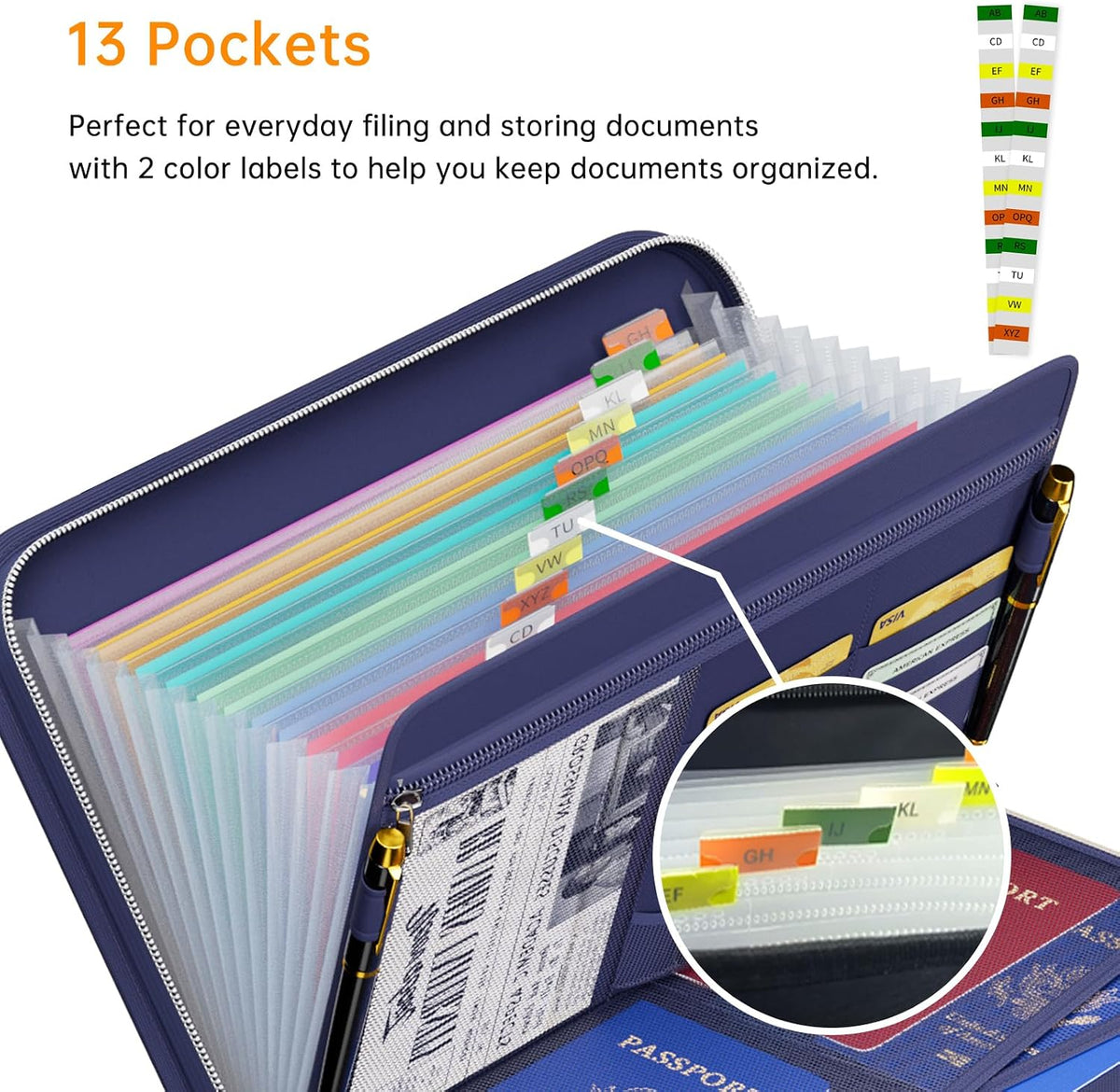 Tamfile Fireproof Accordion File Organizer, Expanding File Folder