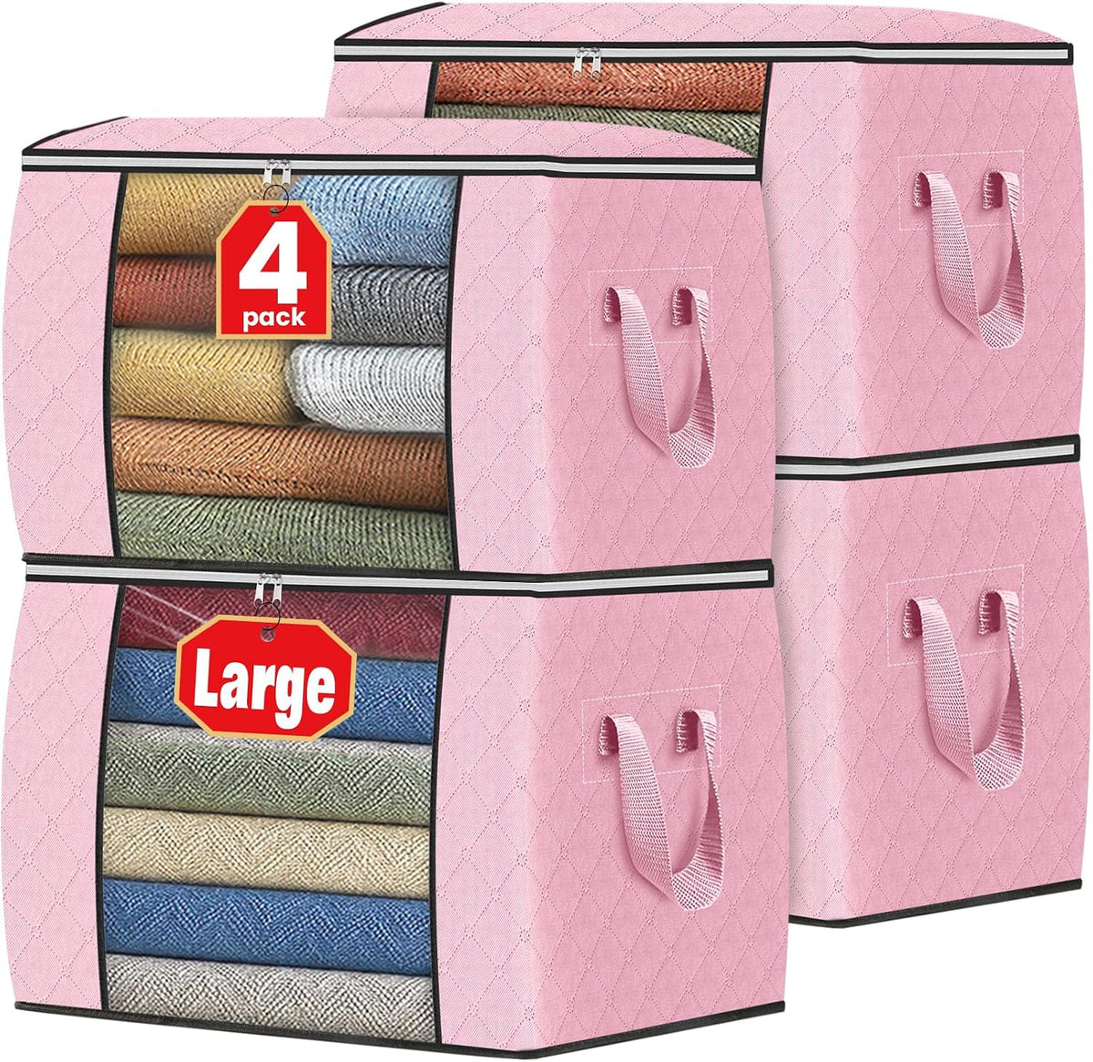 Fab totes Storage Bags for Clothes Blanket Storage Bins with Lids