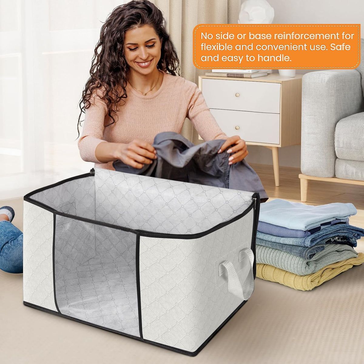 Fab totes Storage Bags for Clothes Blanket Storage Bins with Lids